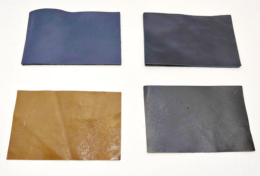 Leather Die Cut Rectangles 4" x 6" in Genuine Cowhide Leather - red; blue; black; tan; pearl