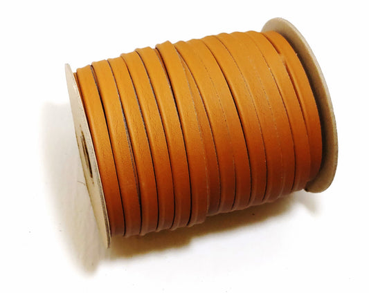 1/2" Cord Piping in Saddle Brown Polyurethane Faux Leather 3277XULT (5 YDS) Vegan Friendly; Lamb Touch softness and finish; soft and supple