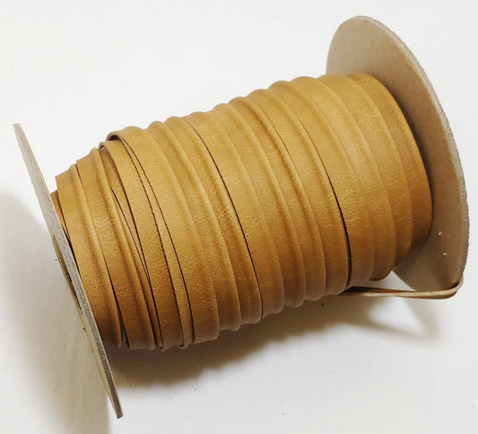 1/2" Cord Piping in Tan Polyurethane Faux Leather 3277XUNW (5 YDS) Vegan Friendly;