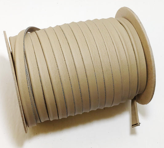 1/2" Cord Piping in Light Taupe Polyurethane Faux Leather 3277XULT (5 YDS) Vegan Friendly; Lamb Touch softness and finish; soft and supple
