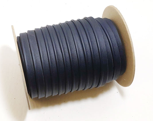 1/2" Cord Piping in Navy Polyurethane Faux Leather 3277XULT (5 YDS) Vegan Friendly; Lamb Touch softness and finish; soft and supple