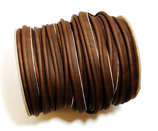 5/8" Polyurethane Faux Leather Upholstery Piping Thick Welting Furniture Handbags Vegan; Brown 3118XUNW (5 Yards)