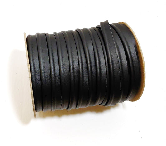 5/8" Polyurethane Faux Leather Upholstery Piping Thick Welting Furniture Handbags Vegan; Black 3118XULT (5 Yards)