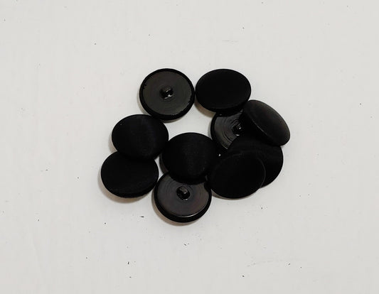 45 Line, Fabric Covered Buttons in Black Satin with Hopper Back (10 PC.) 1-1/8" or 29mm