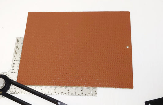 Saddle Brown Embossed Cowhide Leather Rectangle Scrap Piece Good for Crafting (#8) 6.5" x 8.5" 21cm x 16.5cm)