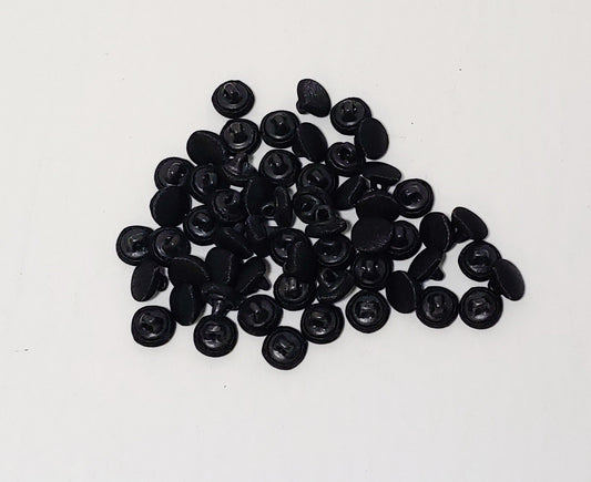 18 Line Black Satin Hopper Back Buttons - Choose your quantity 7/16" or 11mm