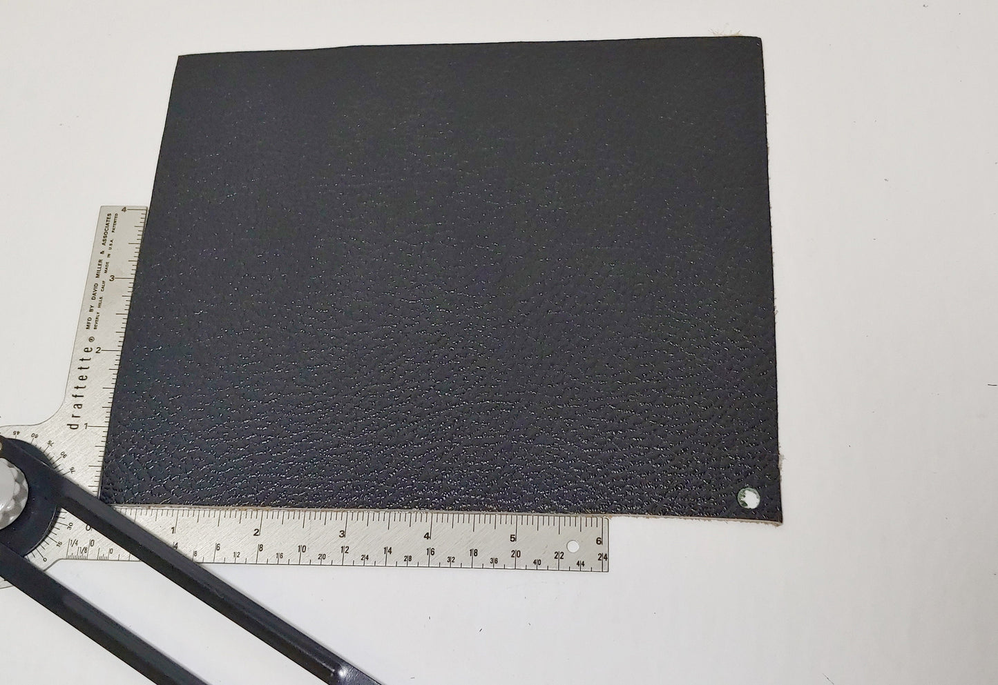 Black Embossed Cowhide Leather Rectangle Scrap Piece Good for Crafting (#34) 6.5" x 8" 20cm x 17cm)