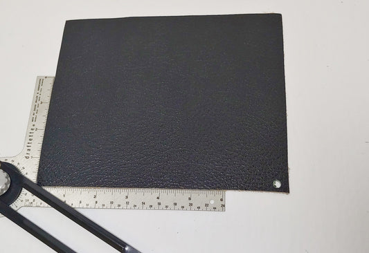 Black Embossed Cowhide Leather Rectangle Scrap Piece Good for Crafting (#34) 6.5" x 8" 20cm x 17cm)