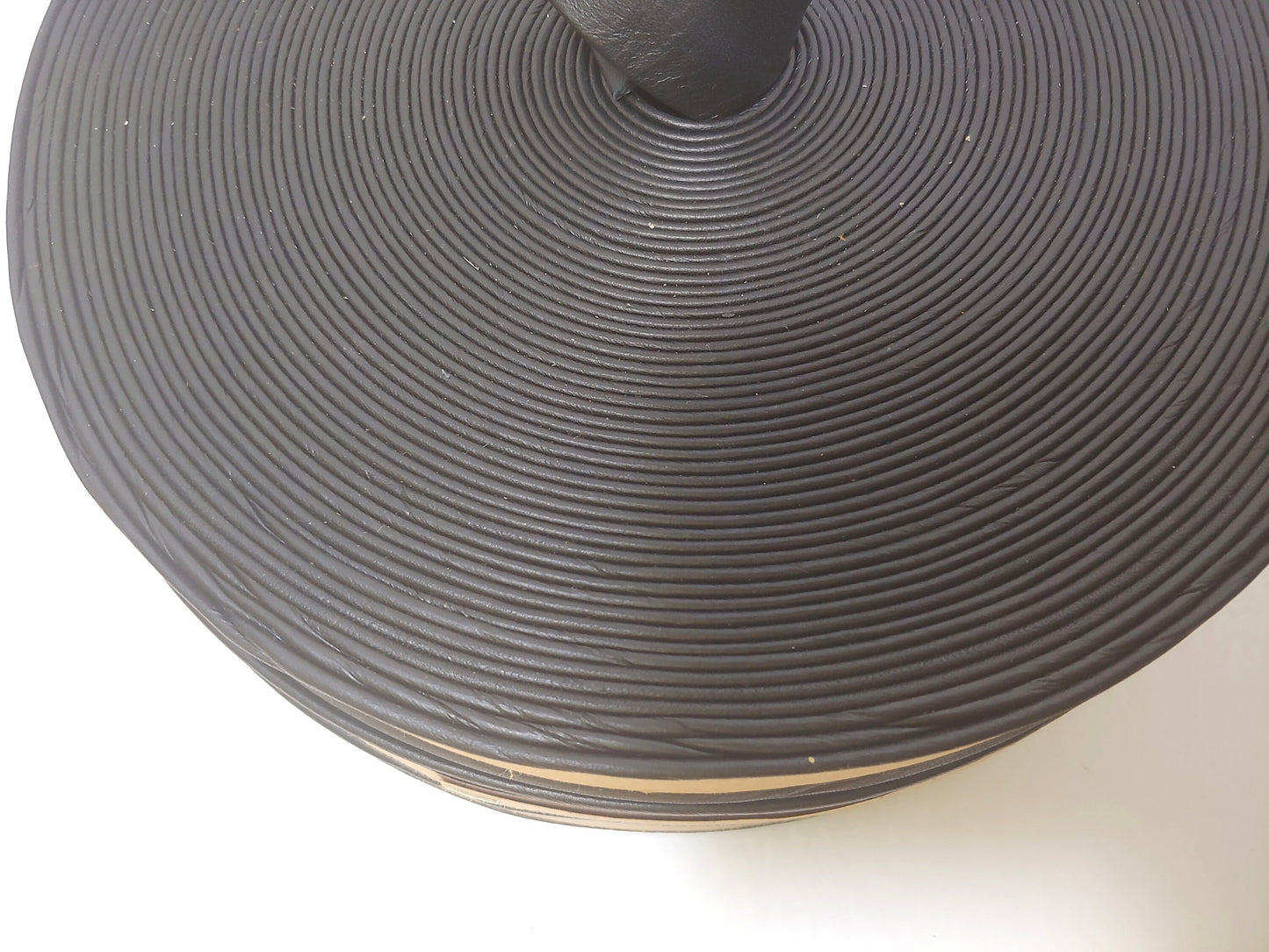 DAMAGED ITEM 1-1/8" Double-folded & Reinforced Cowhide Leather Strap in Black Manhattan (2 YDS) 1125RDB Smooth Surface