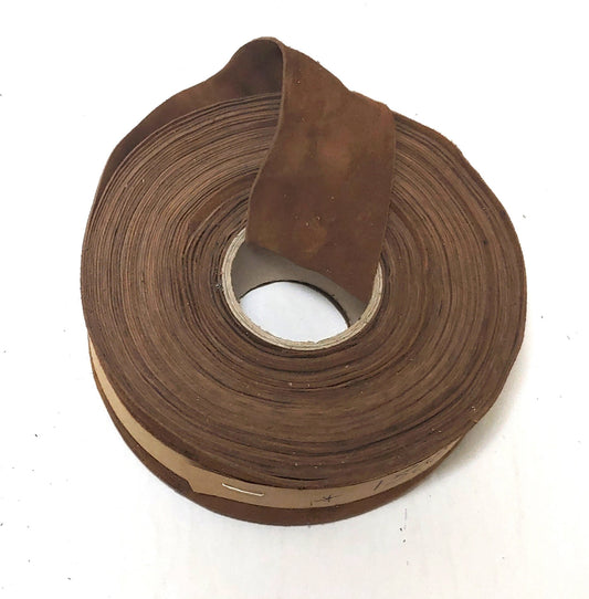 1-1/2" Flat, Lamb Leather Binding in Tobacco Shirt Suede (2 YD) 1500NLA - trim, edge binding, leather tape