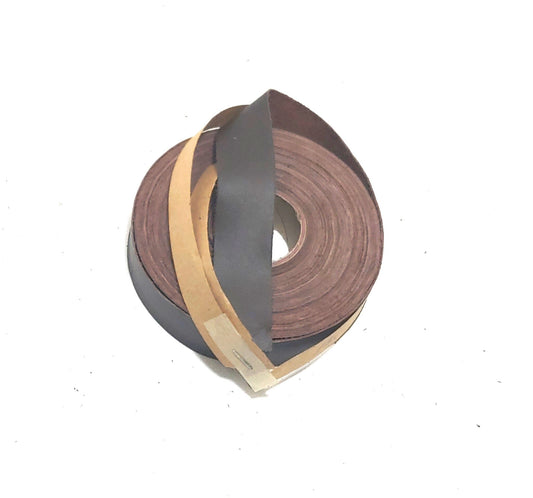 1" Flat, Cowhide Leather in Silky Brown edge binding, trim tape 1000NDB *card*