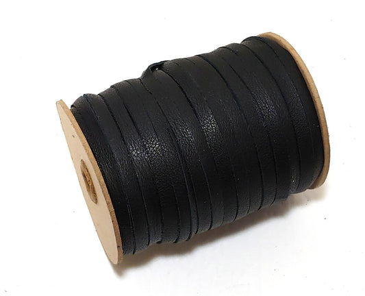 5/16" Flat, Cowhide Leather Lacing in Black Fenix 0312NDB