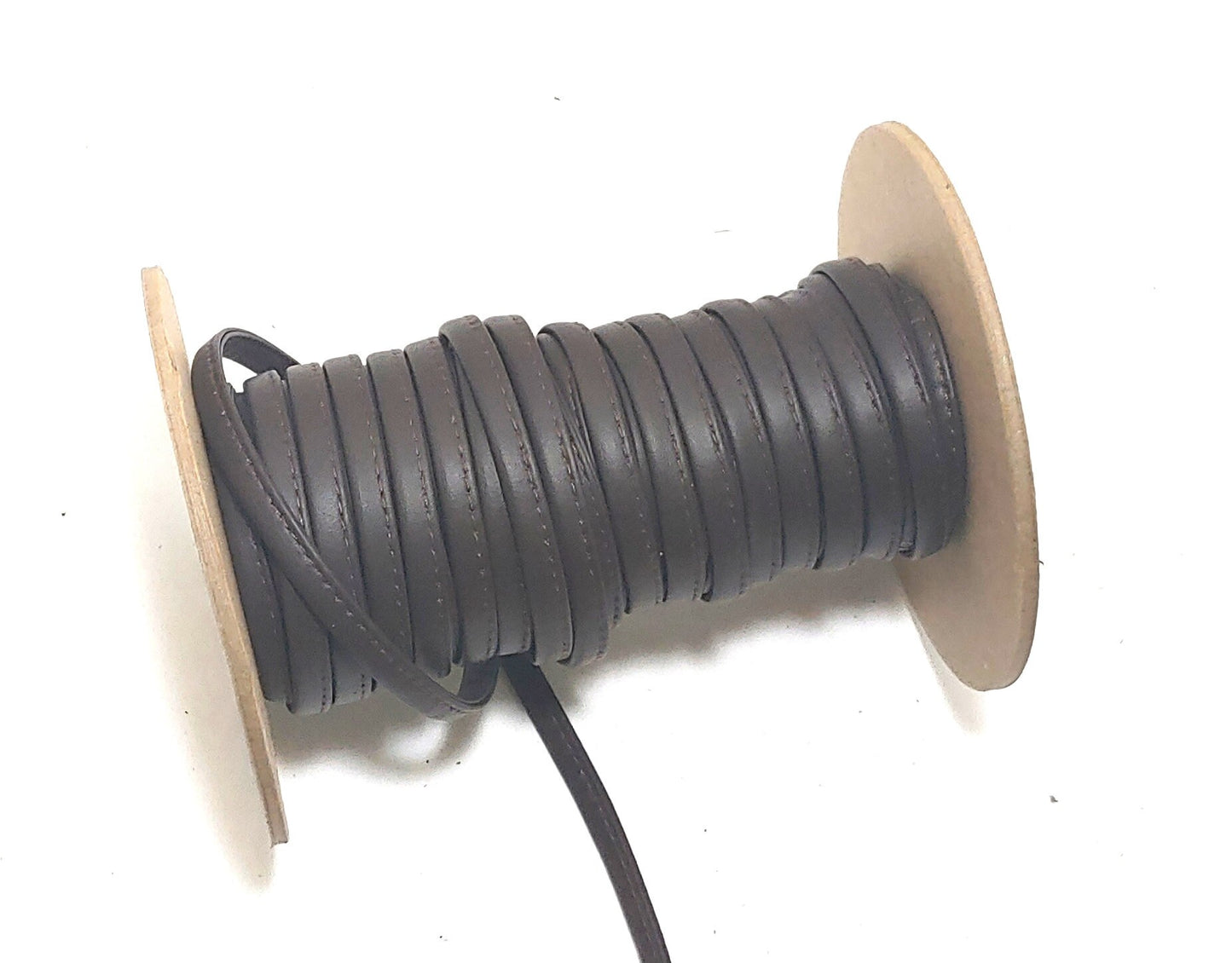 1/4" Stitched and Reinforced Real Leather Jewelry Cord in Brown Silk Cowhide (60" lengths)  2643XDA