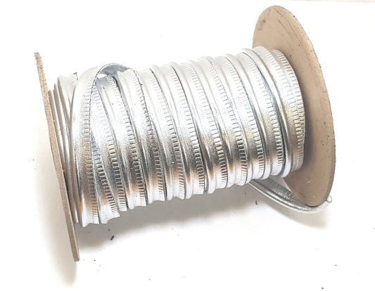 5/8" Round Cord Piping, Genuine Cowhide Leather in Metallic Silver (2 YDS) 3118XDD - bold piping; upholstery piping; large cushions