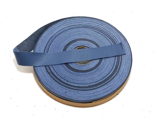 1" Flat, Cowhide Leather Strap in Cyan Blue (5 YDS) 1000NDD ; light blue trim tape