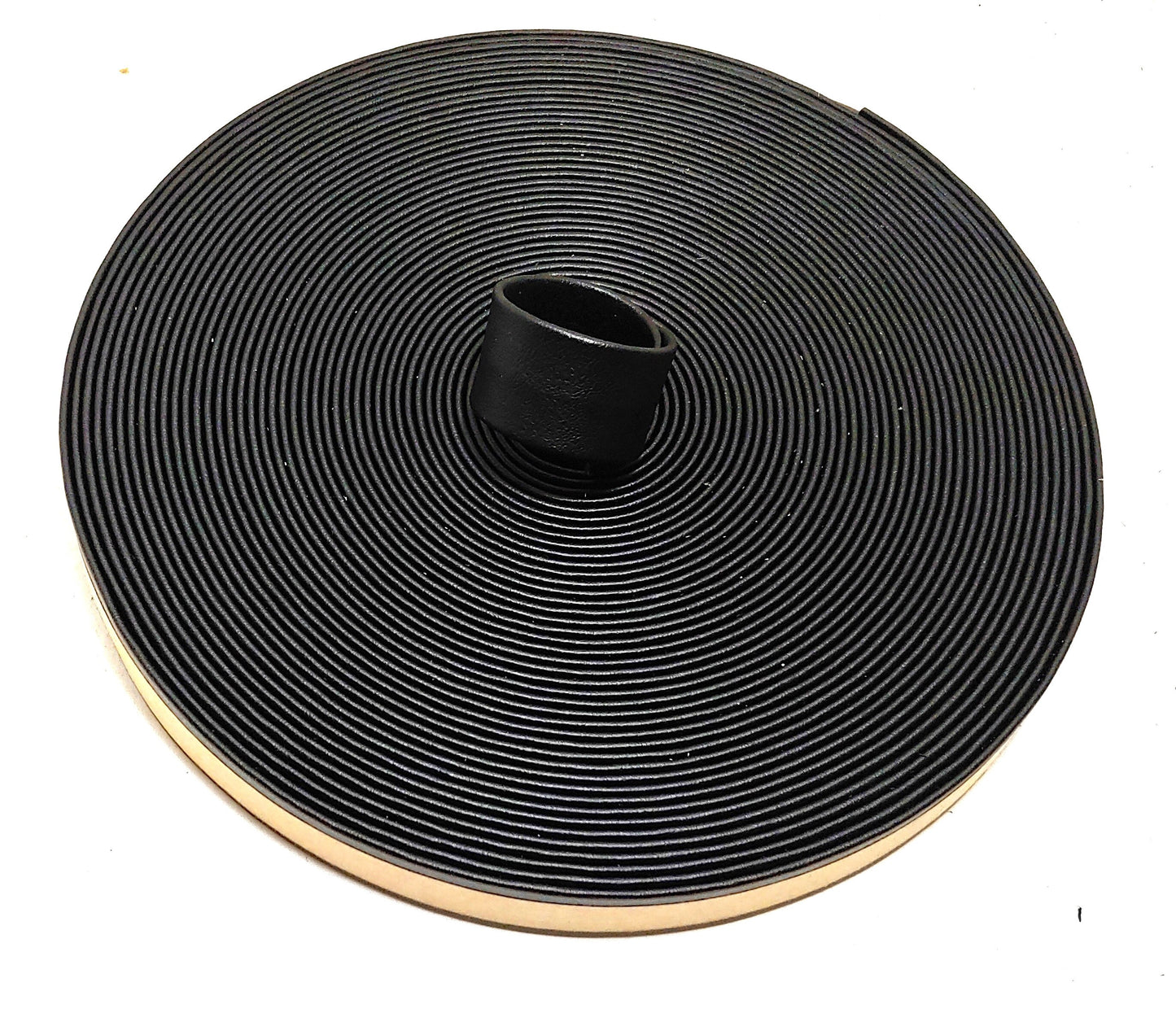 1"  Folded Black VinylFaux Cowhide (2 YDS) 1000BVART purse strap; bag strap; strip; leather; strong; wide