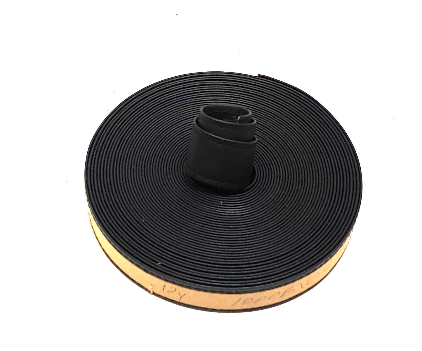 1" wide Double Folded STITCHED Vegan Leather Strap (5 YDS) in Black Daytona 1000BV0SDAY vinyl 0.060" thick