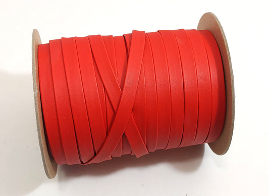 1" wide Double Folded & reinforced, Vegan Leather Strap in Red Soft Stretch Vinyl (5 YDS) 1000BVSS - straps; faux leather; jewelry; sewing