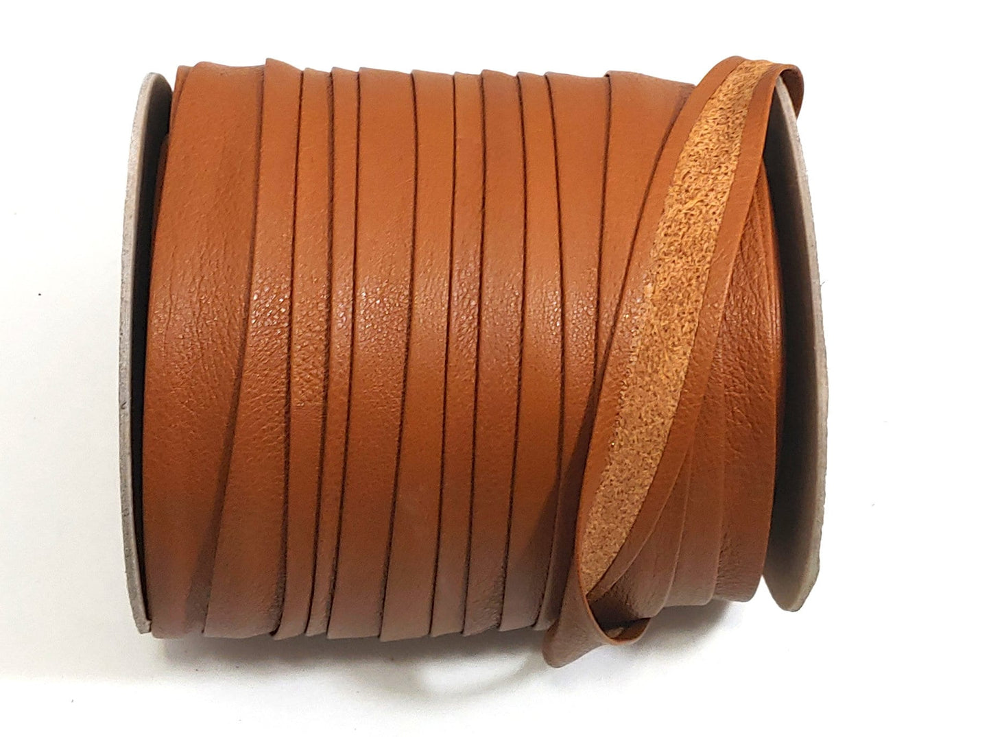 1" wide Open Fold Genuine Leather Binding in London Tan ( 2 YDS) 3069XDC edge binding