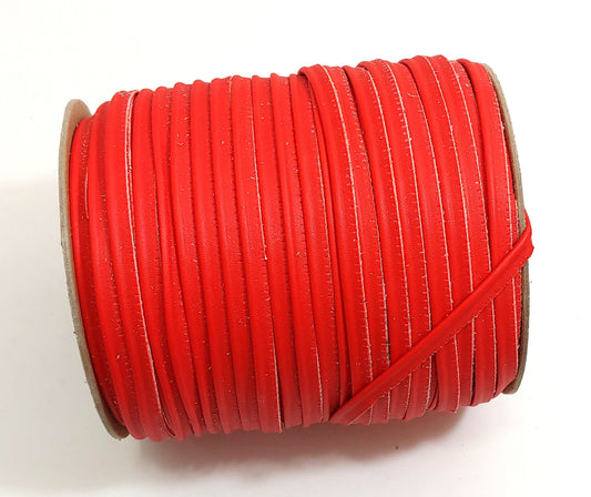 Red Soft Stretch Vinyl Cord Piping  5/16" (5 yds) 2095XVSS thin piping; narrow piping; vegan; faux leather
