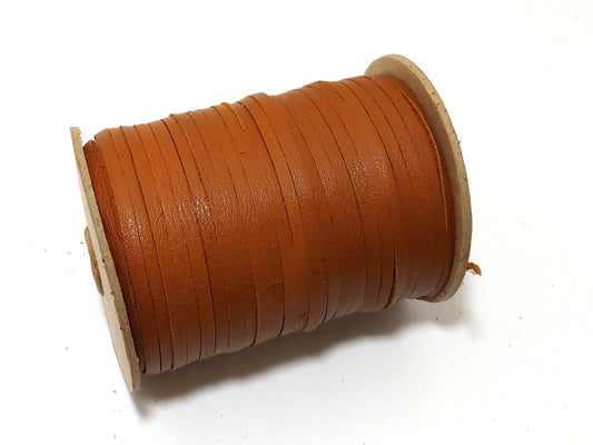 3/16" Flat, Cowhide Leather Lacing in London Tan (10 YDS) 0187NDC - jewelry; dream catchers; tassels; DIY; fringe