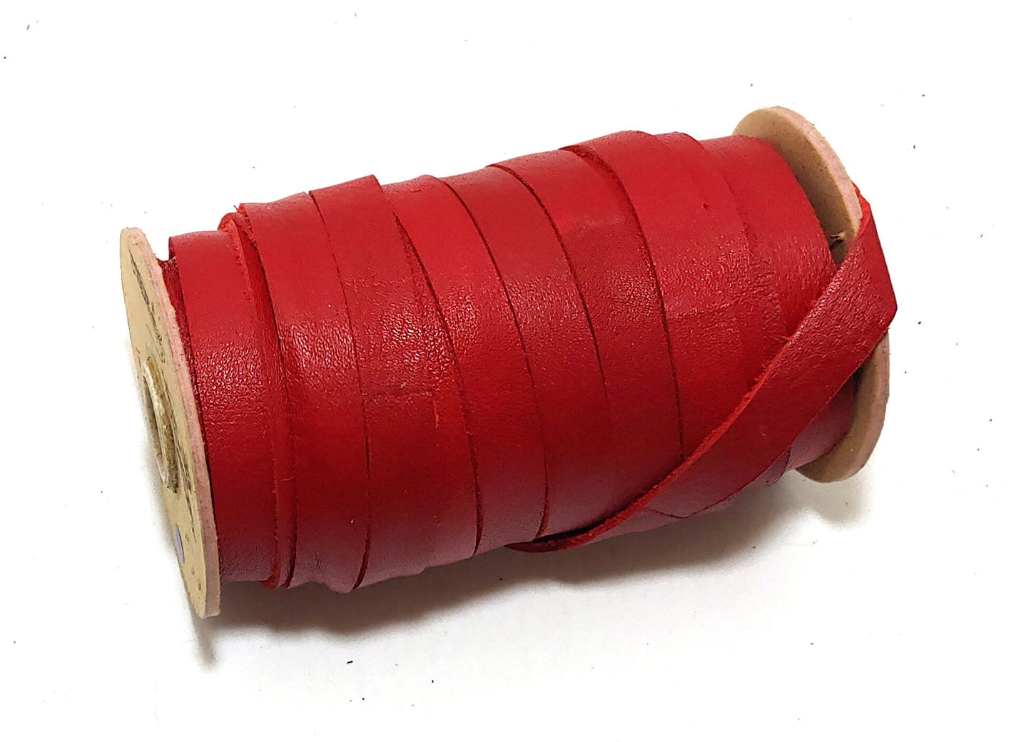 1/2" Flat Cowhide Lacing in Mio Red Fuji (5YDS) 0500NDB lacing; leather string; leather strip;