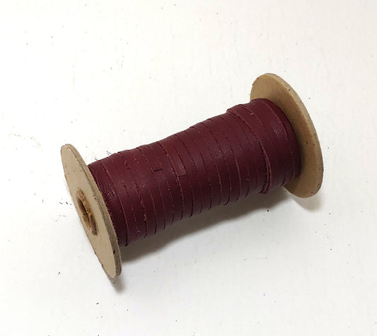 3/16" Flat, Cowhide Leather Lacing in Burgundy (10 YDS) 0187NDB - jewelry; dream catchers; tassels; DIY; fringe