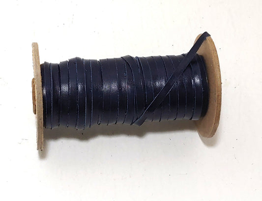 3/16" Flat, Cowhide Leather Lacing in Country Navy (11 YDS) 0187NDB - jewelry; dream catchers; tassels; DIY; fringe