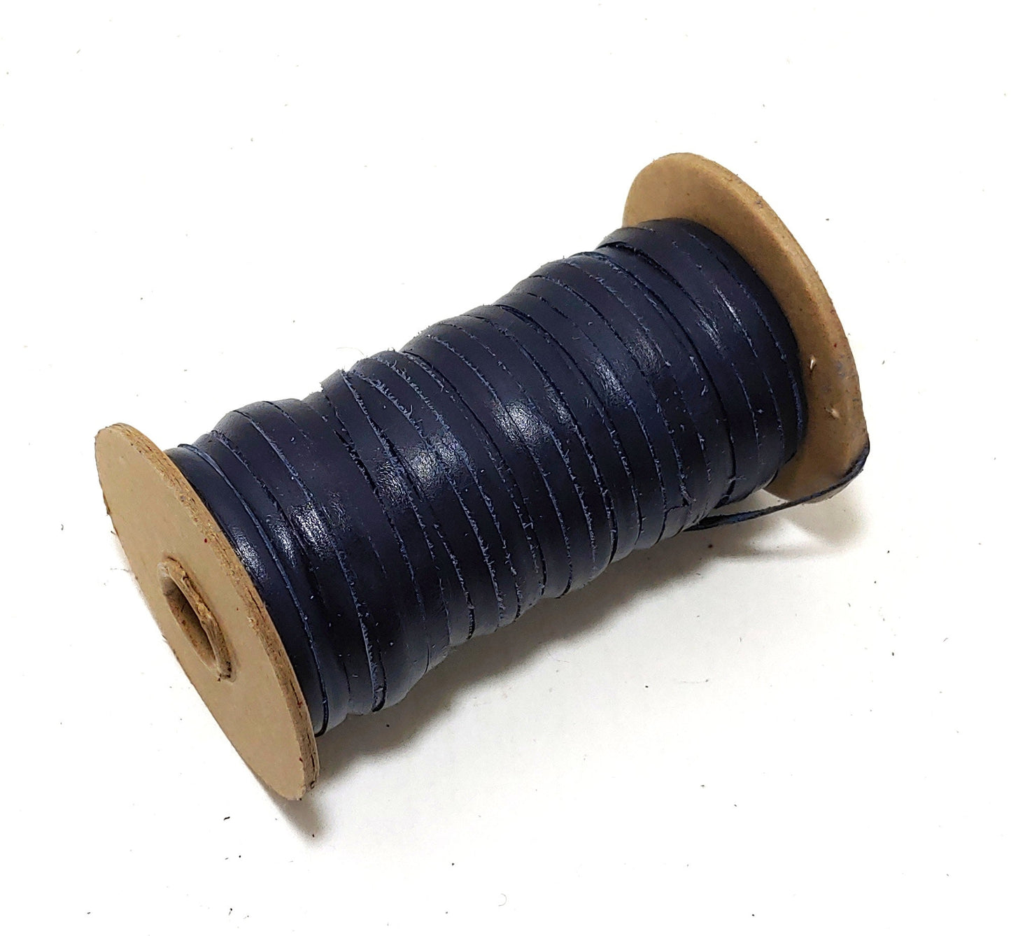 IRREGULAR 3/16" Flat, Cowhide Leather Lacing in Country Navy (10 YDS) 0187NDB - jewelry; dream catchers; tassels; fringe DISCOUNT