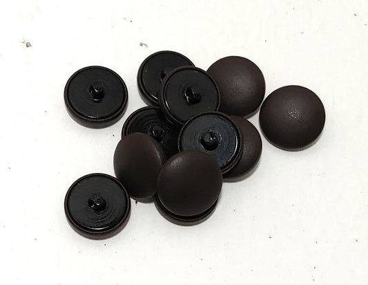 36 Line, Cowhide Leather Covered Buttons in Silky Brown (12 PC.)