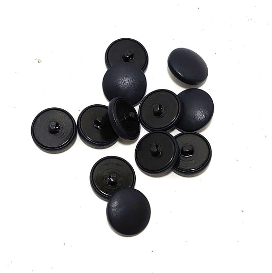 36 Line, Cowhide Leather Covered Buttons in Navy Blue Lamb Touch (12 PC.)