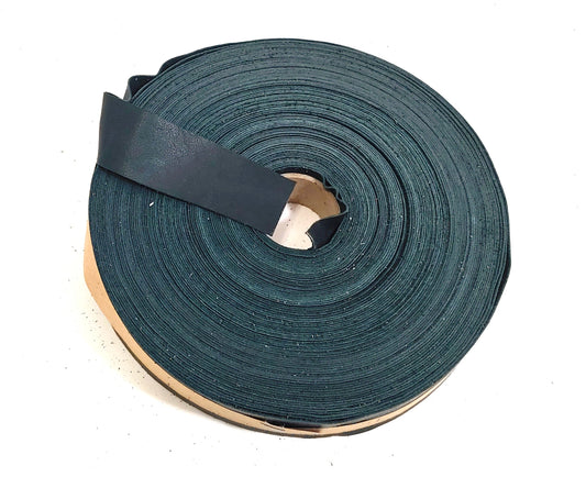 1-1/4" Flat Cowhide Leather Binding in Forest Green (3 yds) 1250ND9 trim tape; edge binding; leather tape