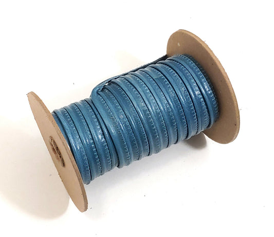 Cowhide Leather 5/16" Cord Piping in Emerald Green Blue (3 yds) 2095XDD