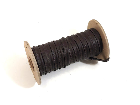 Chocolate Brown Slashed Leather Cord Piping  5/16" (3 yds) 2095XDB