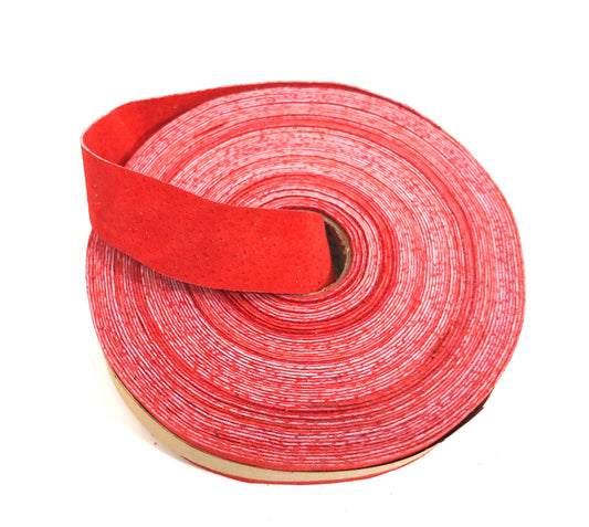 1- 1/4" Flat, Pig Suede Stripping, in Red Split Pig (3 YDS) 1250NP5 trim tape; edge binding; leather tape