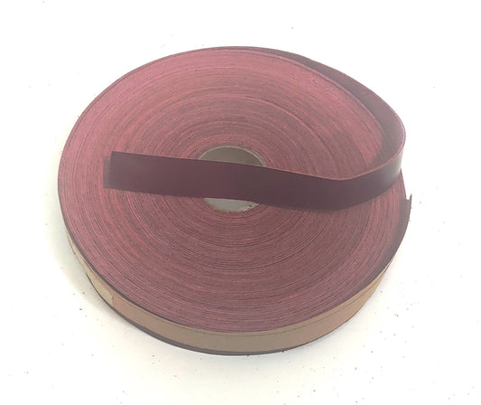 3/4" Flat, Cowhide Leather Binding in Bordo Red (5 YDS) 0750NDB trim tape; edge binding; leather tape