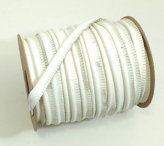 5/8" Round Cord Piping, Genuine Cowhide Leather in White Elephant Print (2 YDS) 3118XCB - bold piping; upholstery piping; large cushions