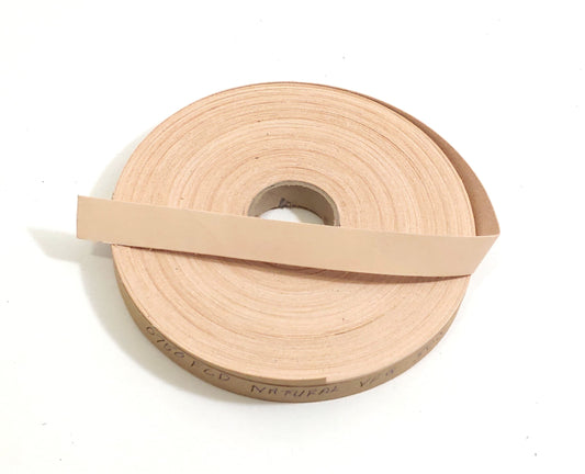 3/4" Flat Cowhide Leather Binding in Natural Veg Tan (5 yds) 0750FCD trim tape; edge binding;
