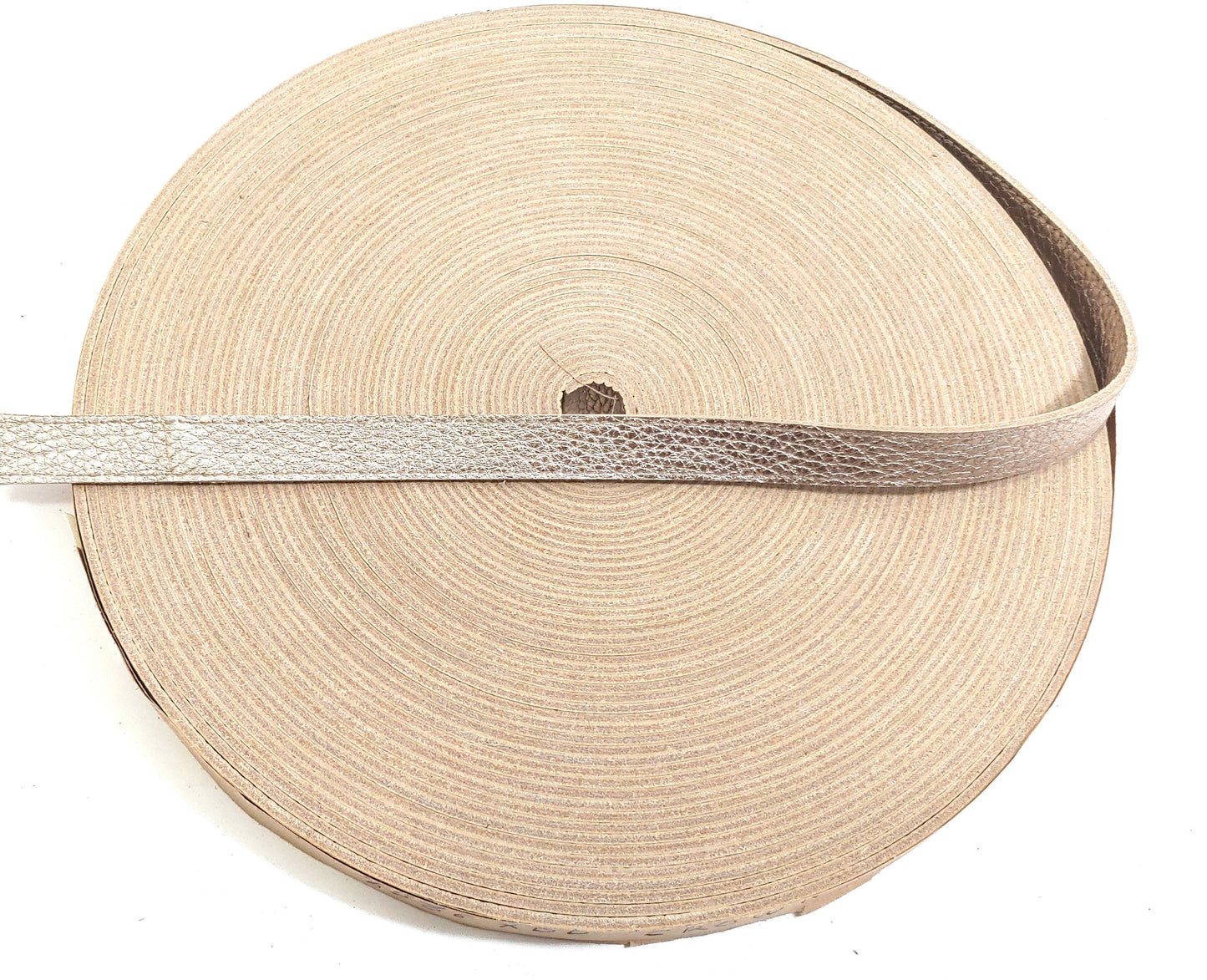 5/8" Stitched, Cowhide Leather Stripping in Crown Gold (3 YDS) 3536XDD leather straps, leather strips, leather jewelry