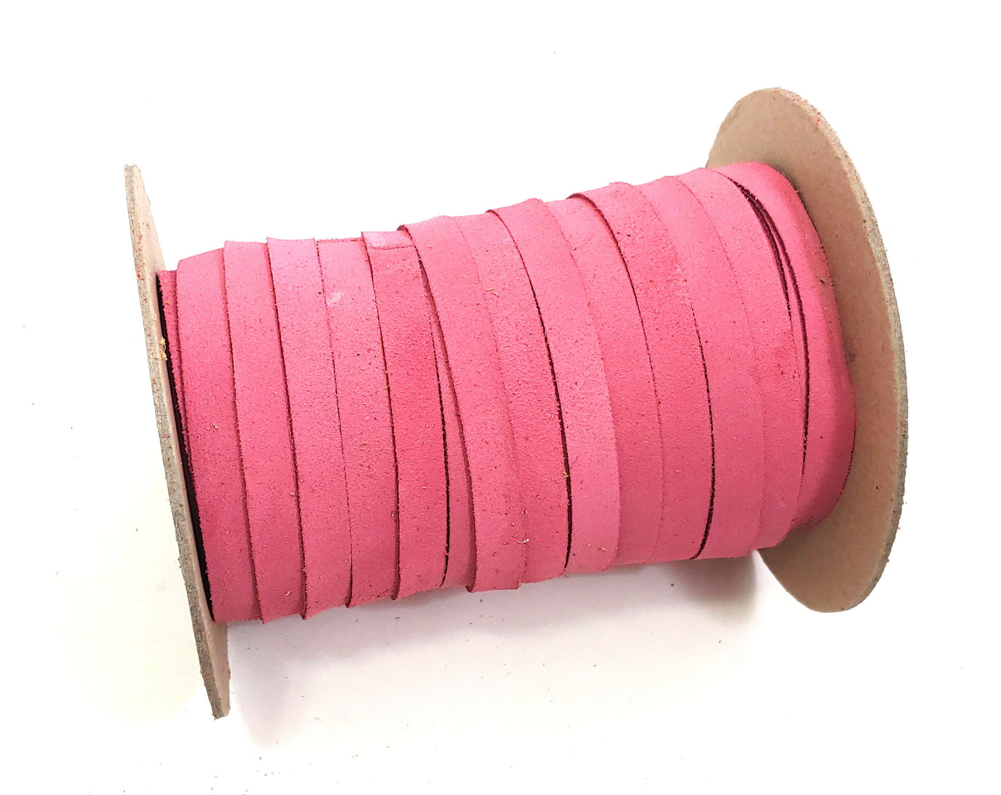 1" Flat Pink Calf Genuine Cowhide Split Suede Leather  (5 yds) 1000NC9 trim tape; edge binding; leather tape