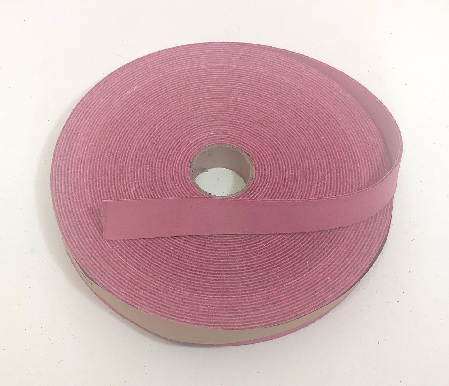1" Flat Pink Calf Genuine Cowhide Split Suede Leather  (5 yds) 1000NC9 trim tape; edge binding; leather tape