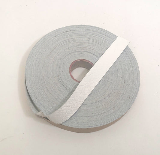 7/8" Flat Leather Strip in White Elephant Print (5 yds) 0875FCB trim tape; edge binding; leather tape