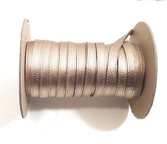 1/2" Stitched, Cowhide Leather Stripping in Crown Gold (3 YDS) 3028XDD leather straps, leather strips, leather jewelry