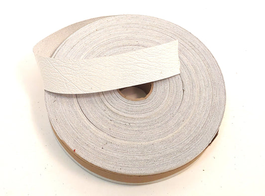 1-1/2" wide Flat Cowhide Leather in White UPL (3 YDS) 1500FCD leather strips; straps