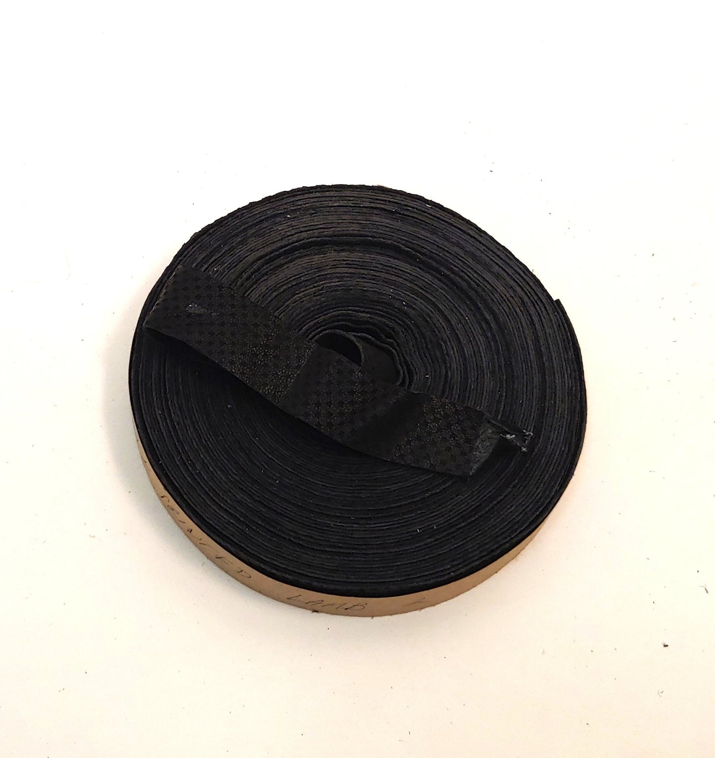 3/4" Flat, Lamb Leather Binding in Black Print Lambskin (5 YDS) 0750NLA - trim, edge binding, leather tape