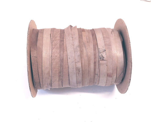 1/2" Flat Unfinished Beige (5 YDS) 0500FC8 DIY; leather crafts; dream catchers; leather string; lacing; fringe;