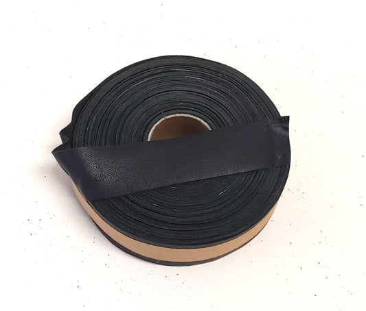 1" Flat, Lamb Leather Binding in Navy Blue (3 YDS) 1000NLA - trim, edge binding, leather tape