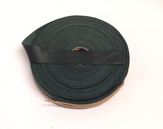 3/4" Flat, Lamb Leather Binding in Forest Green (5 YDS) 0750NLA - trim, edge binding, leather tape