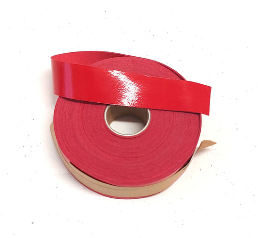1-1/4" Flat Cowhide Leather Binding in Red Patent CS (3 yds) 1250NDB; trim tape, edge binding