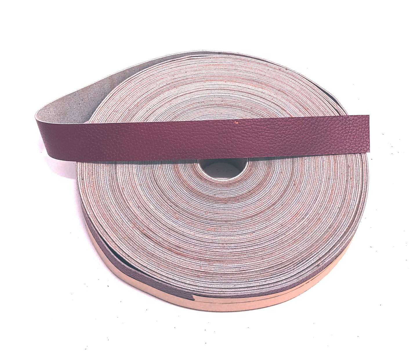 1-1/4" Flat Cowhide Leather Binding in Red Pebble (3 yds) 1250FCB trim tape; edge binding; leather tape